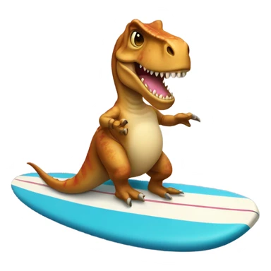 T-Rex wearing a tutu on a surfboard sticker
