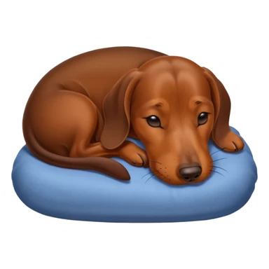 Perrito salchicha marrón duerme sticker