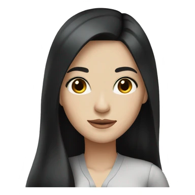 Woman with white skin, long black hair, brown eyes, elegant clothes sticker