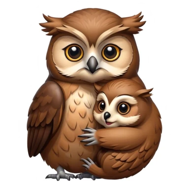 owl hugs beaver sticker