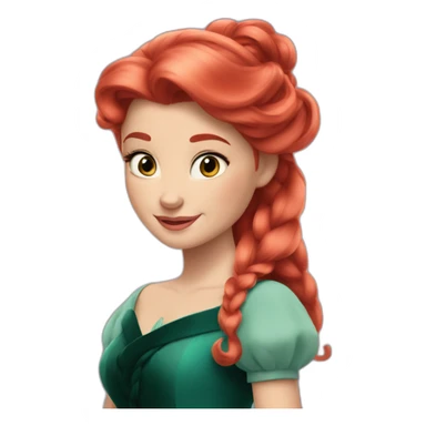 disney aurora red hair sticker