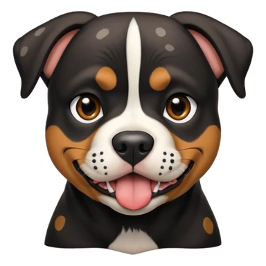 Pitt bull rottweiler white muzzle with black spots tongue out sticker