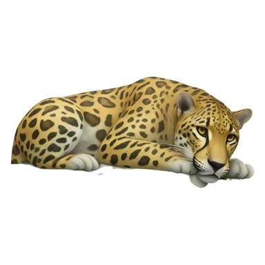 Lounging Jaguar on greenery sticker