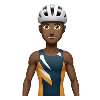 Bold guy doing triathlon  sticker