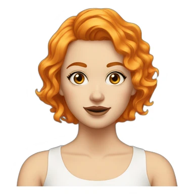 wavy--short-hair-orange-hair-white-girl-eyeliner sticker