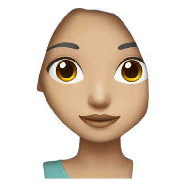 White skin color pakistani girl with black long hair sticker