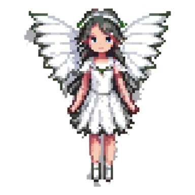 A fairy with wings, monochrome colors, fantasy theme sticker