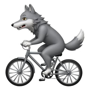 Wolf cartoon  ride on cycle sticker