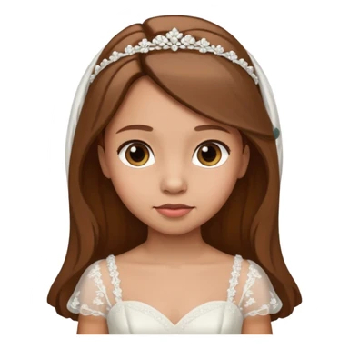 Niña pelo castaño, vestido boda, 5 años sticker