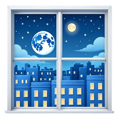blue-themed apartment with the moon sticker
