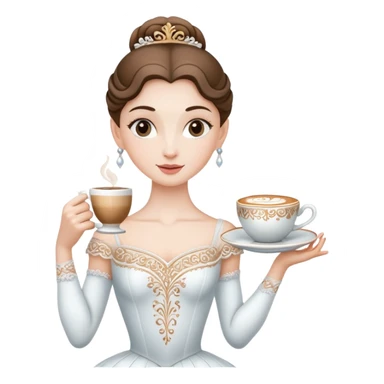 Ballerina dancing cappucino cup sticker
