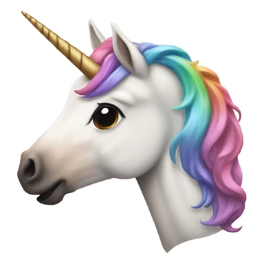 A unicorn that has all colors on its hair except for black and brown and white  sticker