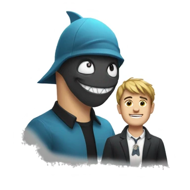 MR BEAST WITH RICH SHARK  sticker