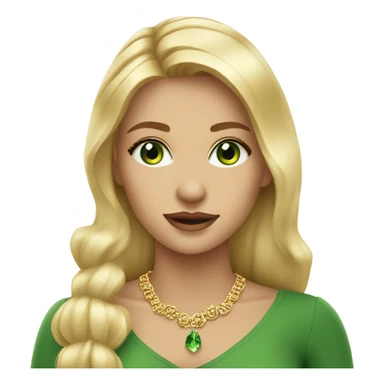 gorgeous blonde girl green eyes gold jewlery sticker