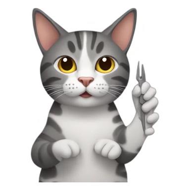 cat filing nails sticker