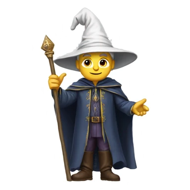 Create a white man in a wizard outfit and pointed hat  sticker