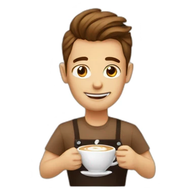 A barista making latte art sticker