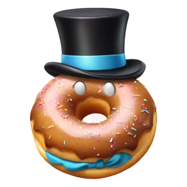 Donut with a top hat  sticker