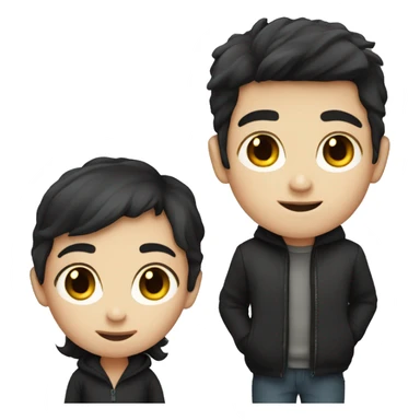 dark hair boy with dark hair girl  sticker