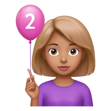 Girl holding a Pink balloon with a 2 on it and a purple balloon with a 3 on it  sticker