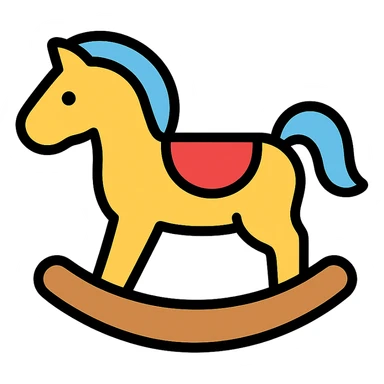 rocking horse, simple and clear, color icon style sticker