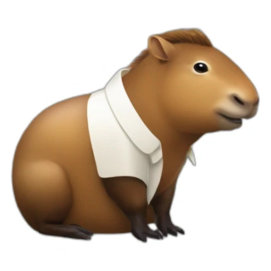 Macron sur un capibara sticker