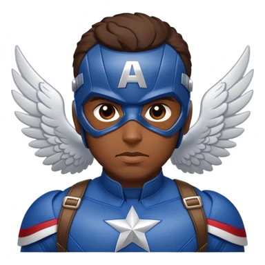 Black captain america with wings sticker