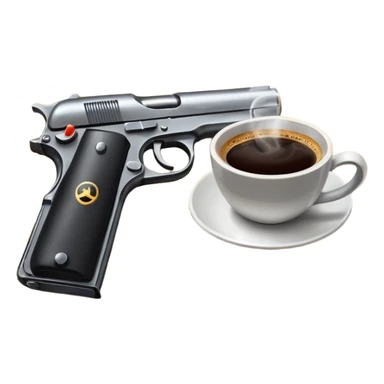 Coffee and pistol sticker