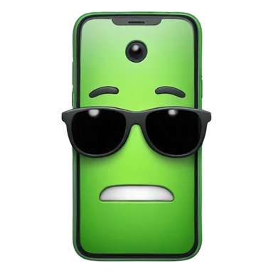 Green smartphone happy sticker