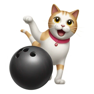A cat bowling sticker