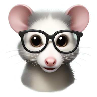 Opossum with glasses sticker