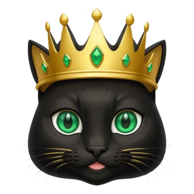 Black cat wearing a crown sticker