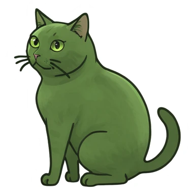 Cat with butt sticker