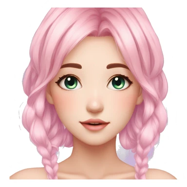 Gorgeous Beautiful Blushing Petite Colorful-Shiny-Pastel-Fairy-Soarkle-Anime-Girl with beautiful gradient pastel hair aesthetic sticker