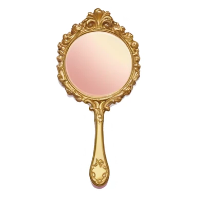 vintage rococo gold and pink hand mirror sticker