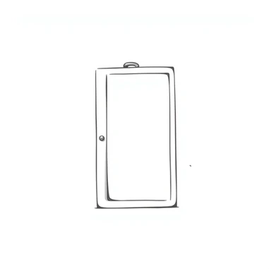 tall mirror with hand-drawn look sticker