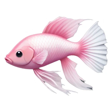 Pink and white beta fish sticker