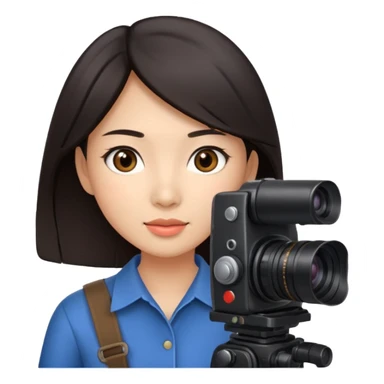 woman cameraman hold a camera, young asian skin sticker