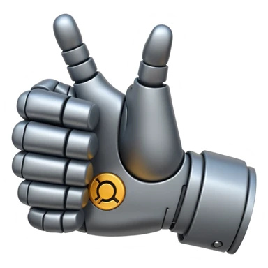robot hand closed fist but the thumb is up sticker