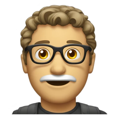 Gordo calvo con gafas sticker