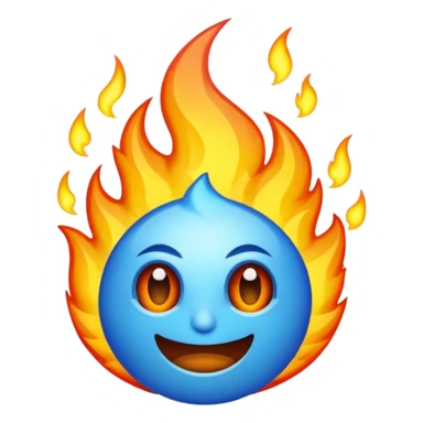 Rayos, centellas y fuego con expresiones de asombro azul sticker