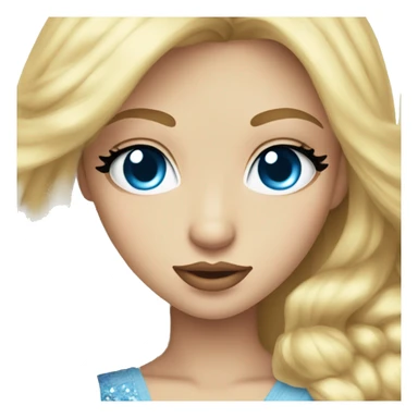 Straight Blonde blue eyes princess big lips big lashes sticker