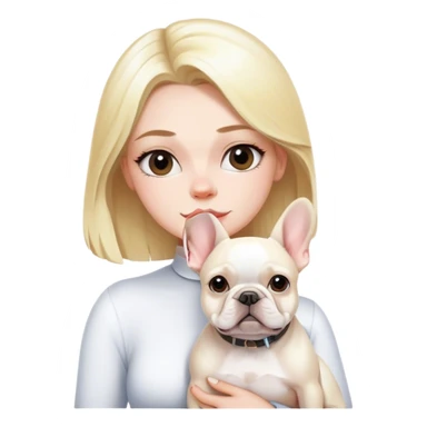 Blonde with white French bulldog sticker