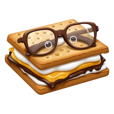 colored smores with with glassess sticker