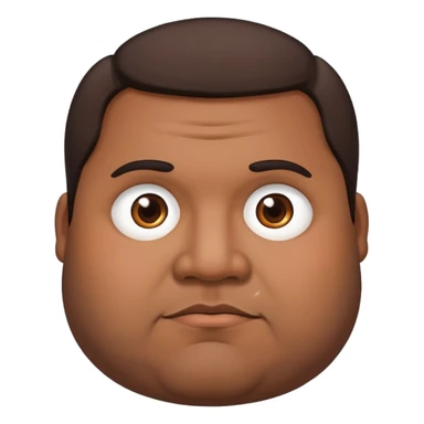 Brown fat man with hair sticker