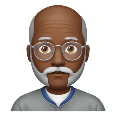bald headed silver beard black man glasses sticker