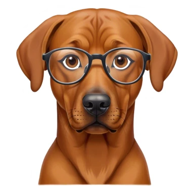 Rhodesian ridgeback Dog with glasses  sticker