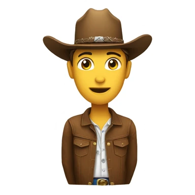 Person with cowboy hat sticker