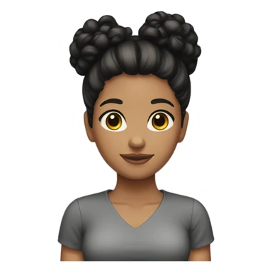  girl medium skin with black curly hair in a bun sticker