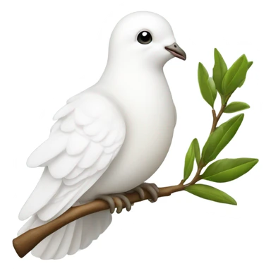 A dove of peace with a green twig in its beak sticker
